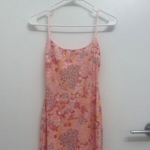 Oh Polly Pink and Yellow Sequin Dress